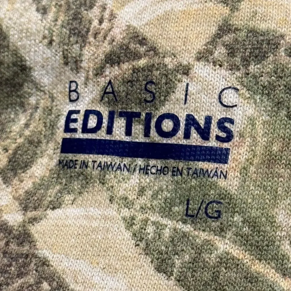 Basic Editions long‑sleeve tree print top – Green, L/G